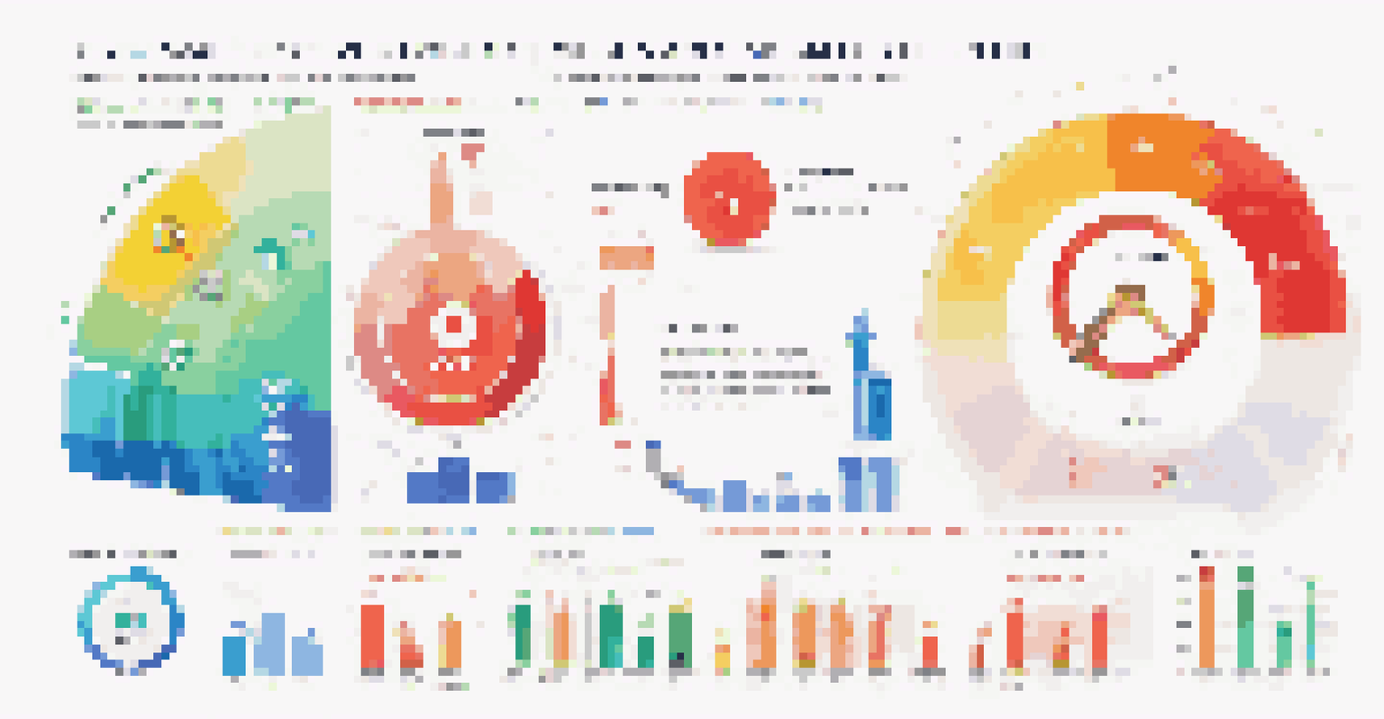 An infographic illustrating various sales metrics with colorful icons and text.