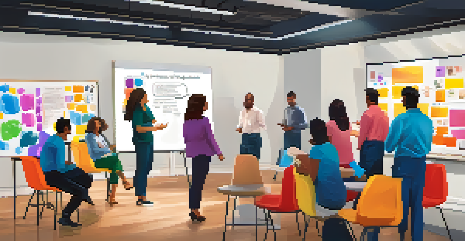Employees actively participating in a team-building workshop focused on emotional intelligence.
