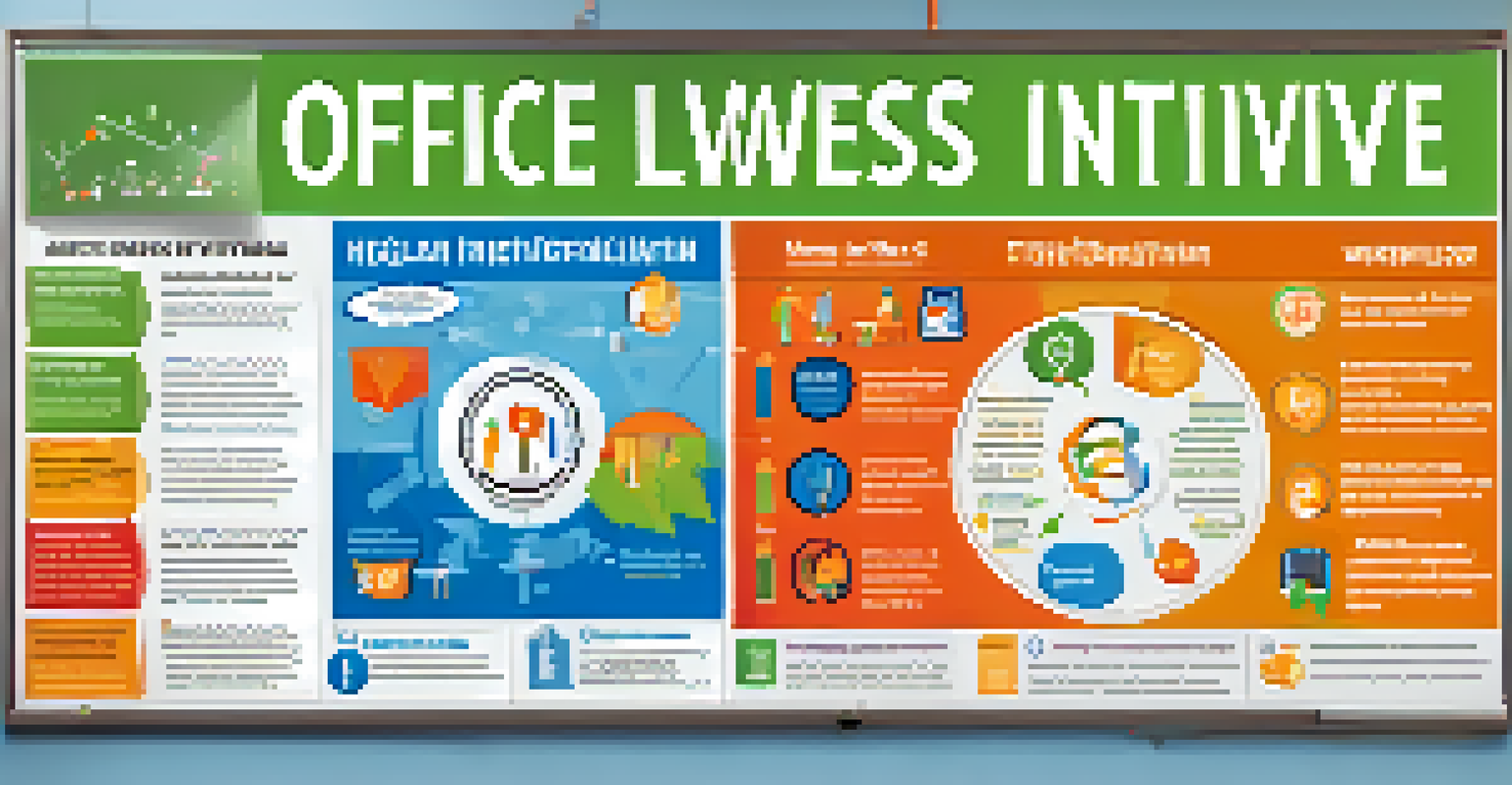 A colorful wellness initiative poster on a bulletin board, showcasing the benefits of regular health screenings with infographics.