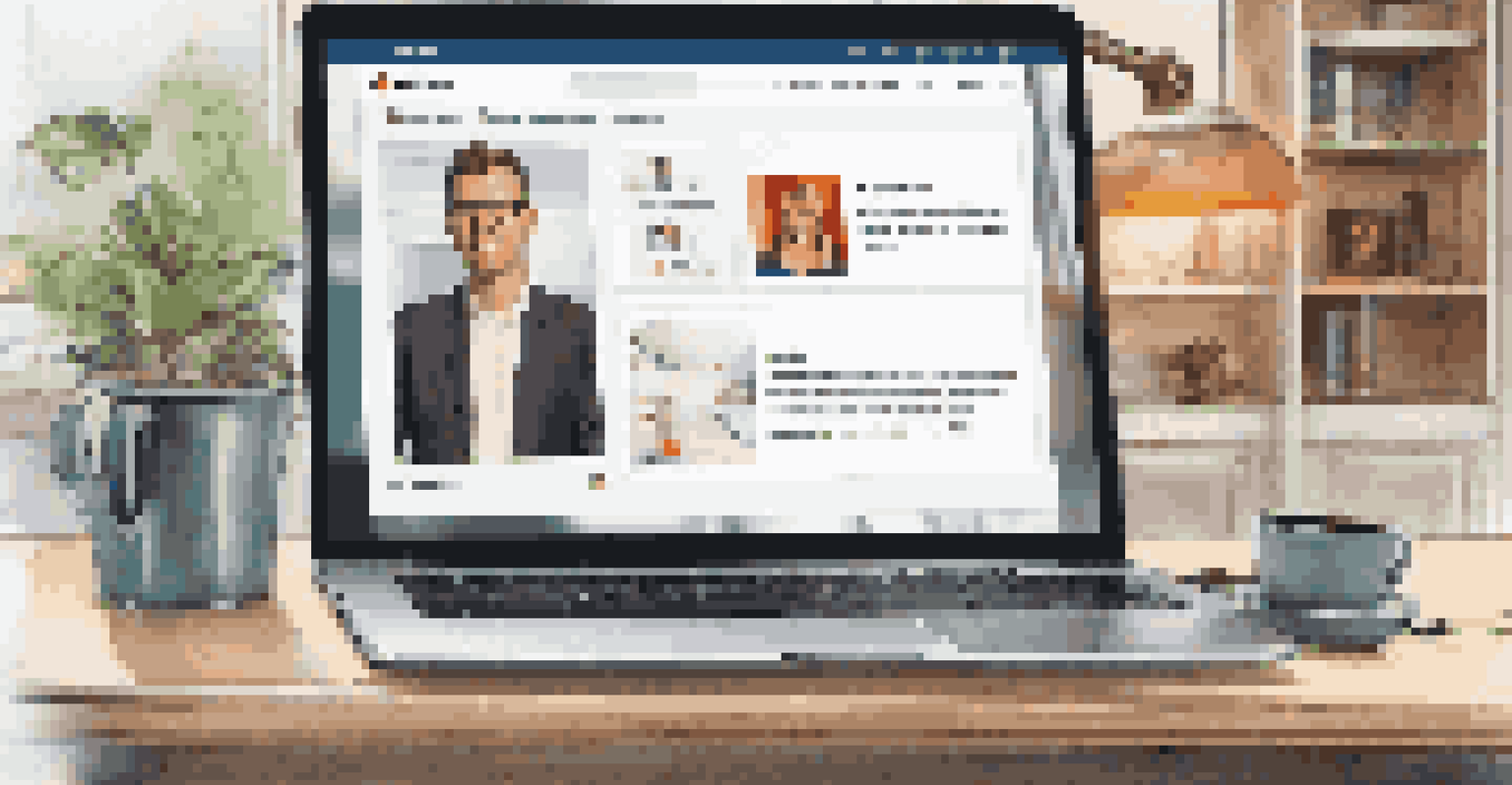 A laptop screen displaying a polished social media profile page with a professional photo and engaging content.