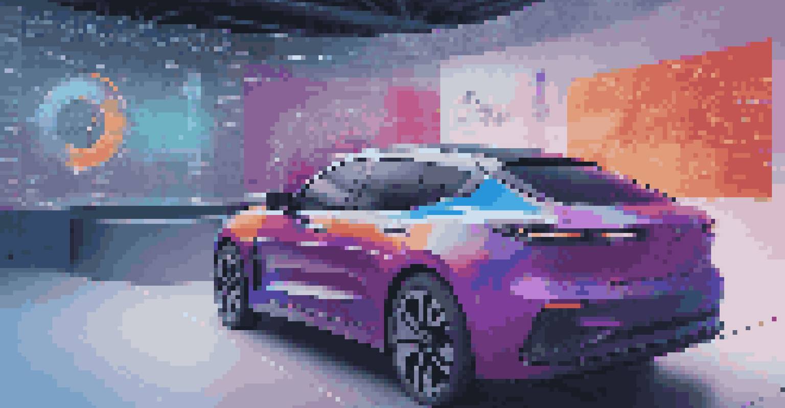 A digital twin model of a car being tested in a virtual environment with performance metrics displayed.
