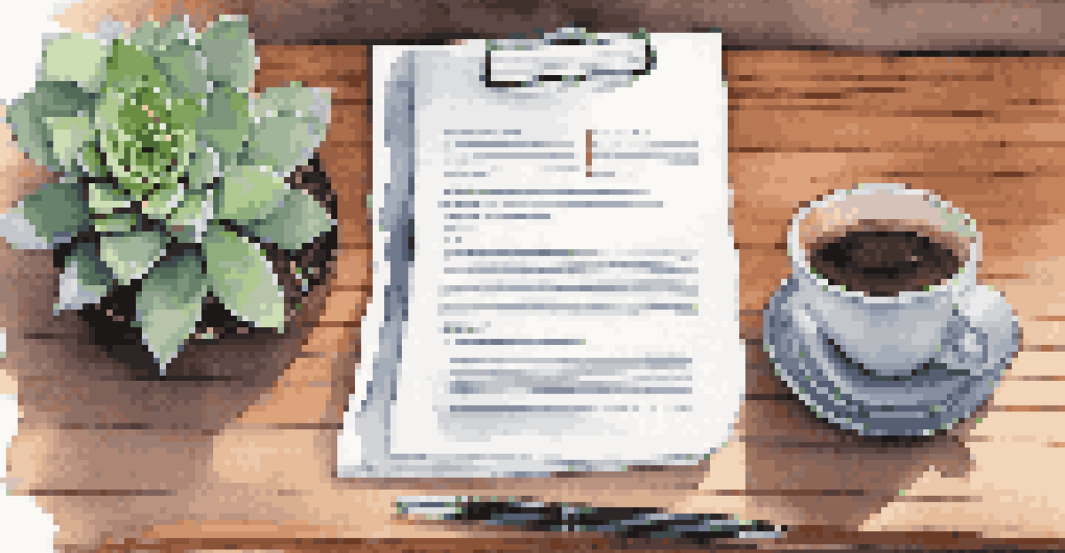 A detailed view of a policy document on a desk with a laptop and coffee cup, illustrating the importance of clear communication in workplace policies.