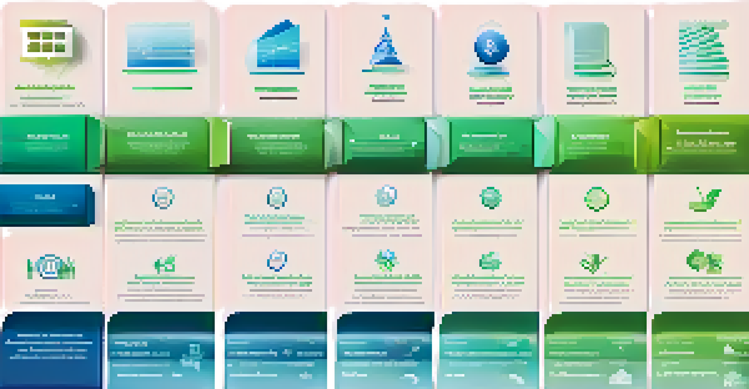 An infographic depicting different financial forecasting methods with icons and descriptions on a blue and green gradient background.