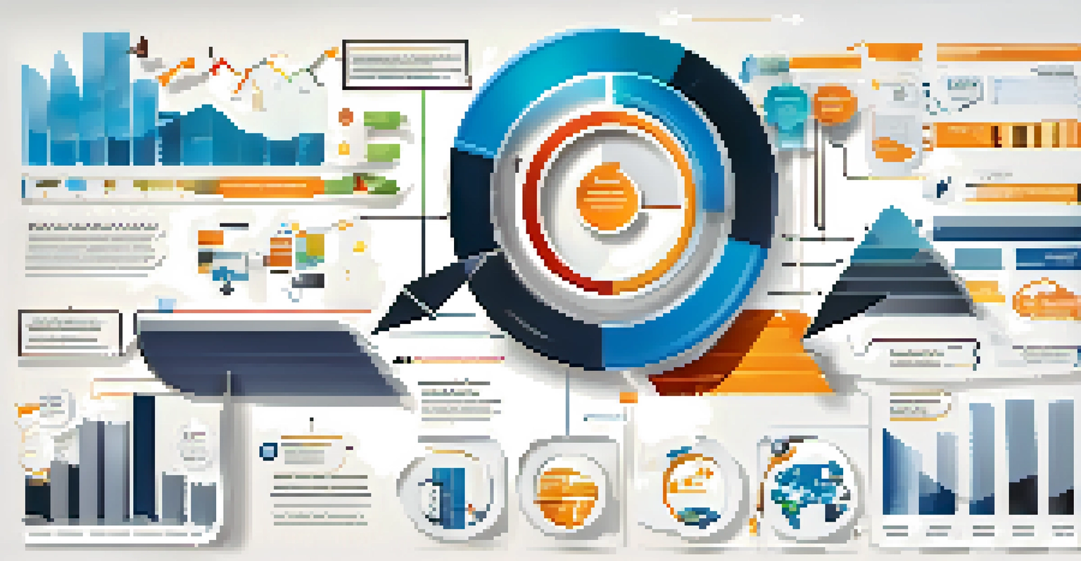 An infographic showing the flow of data analytics in supply chain management with graphs and icons.