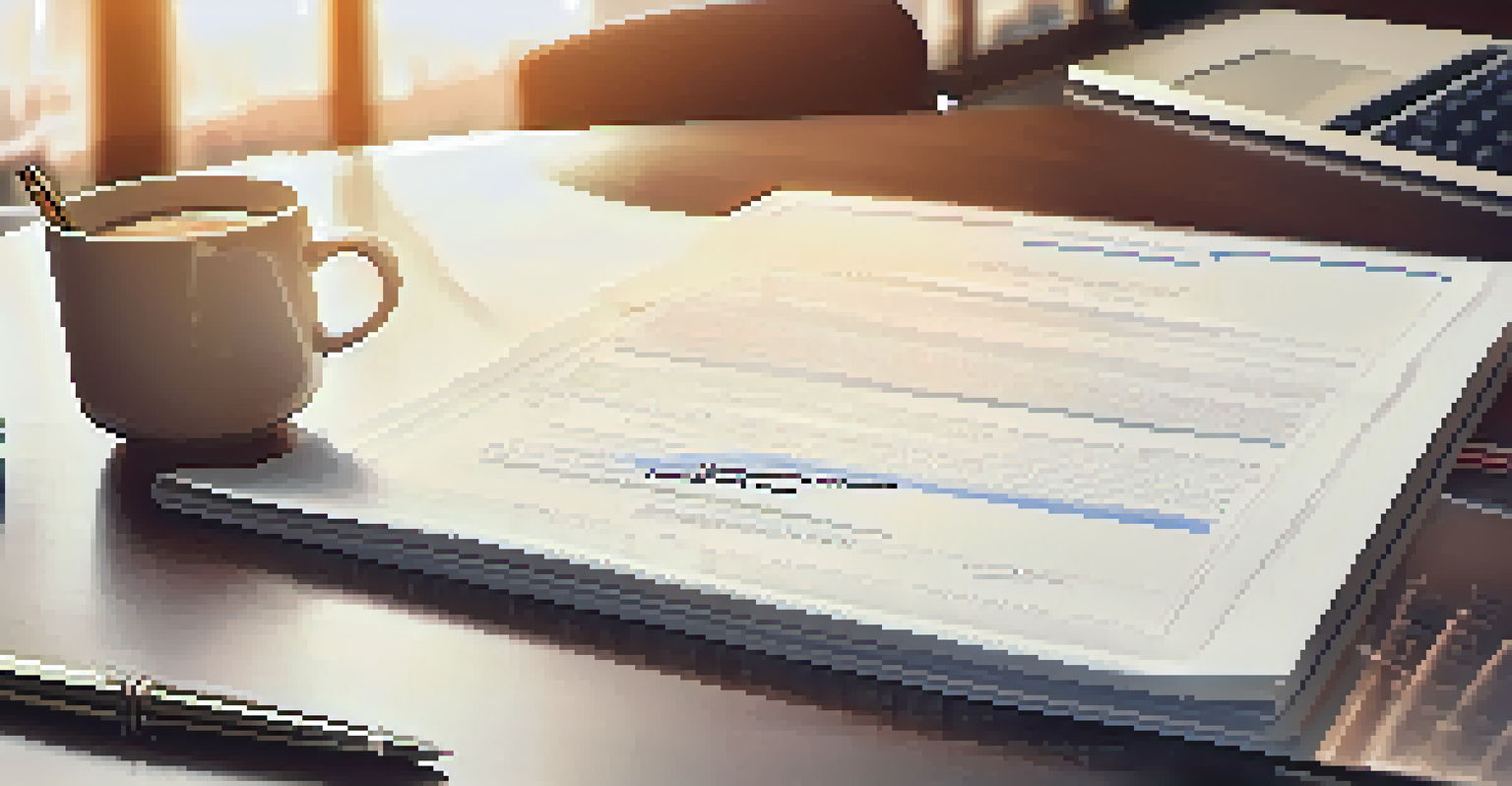 A close-up of a succession plan document on a desk, with a pen, laptop, and coffee cup in the background.