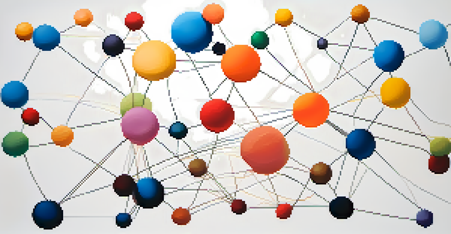 An abstract illustration depicting interconnected nodes and lines representing organizational structure and communication.