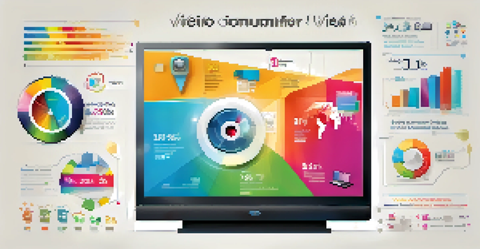 An infographic depicting the increase in video consumption with colorful icons and statistics.