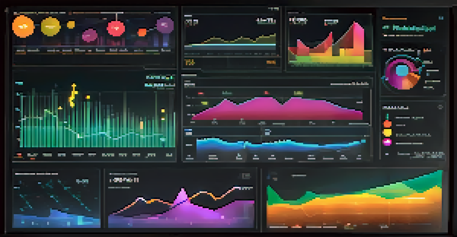A close-up of a high-tech dashboard showing colorful analytics and performance metrics.