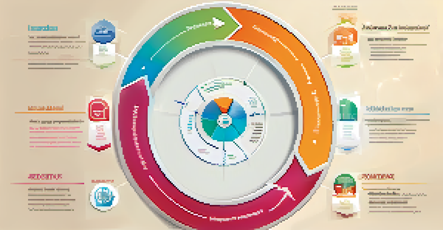 An infographic showing the continuous improvement cycle with colorful arrows and icons.