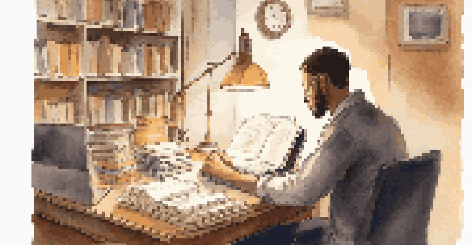 A person journaling their thoughts on feedback after a negotiation, surrounded by books and a laptop in a cozy workspace.