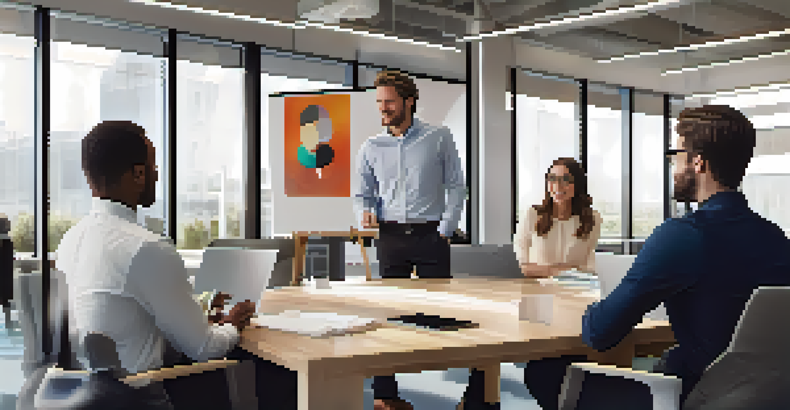 A close-up of a team meeting where an employee shares insights based on customer feedback, showcasing a collaborative environment.