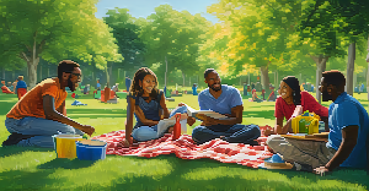 A multicultural team enjoying a team-building exercise in a sunny park, promoting collaboration and cultural unity.
