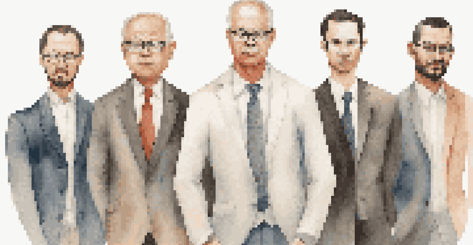 Five characters representing different negotiation styles in a circular layout.