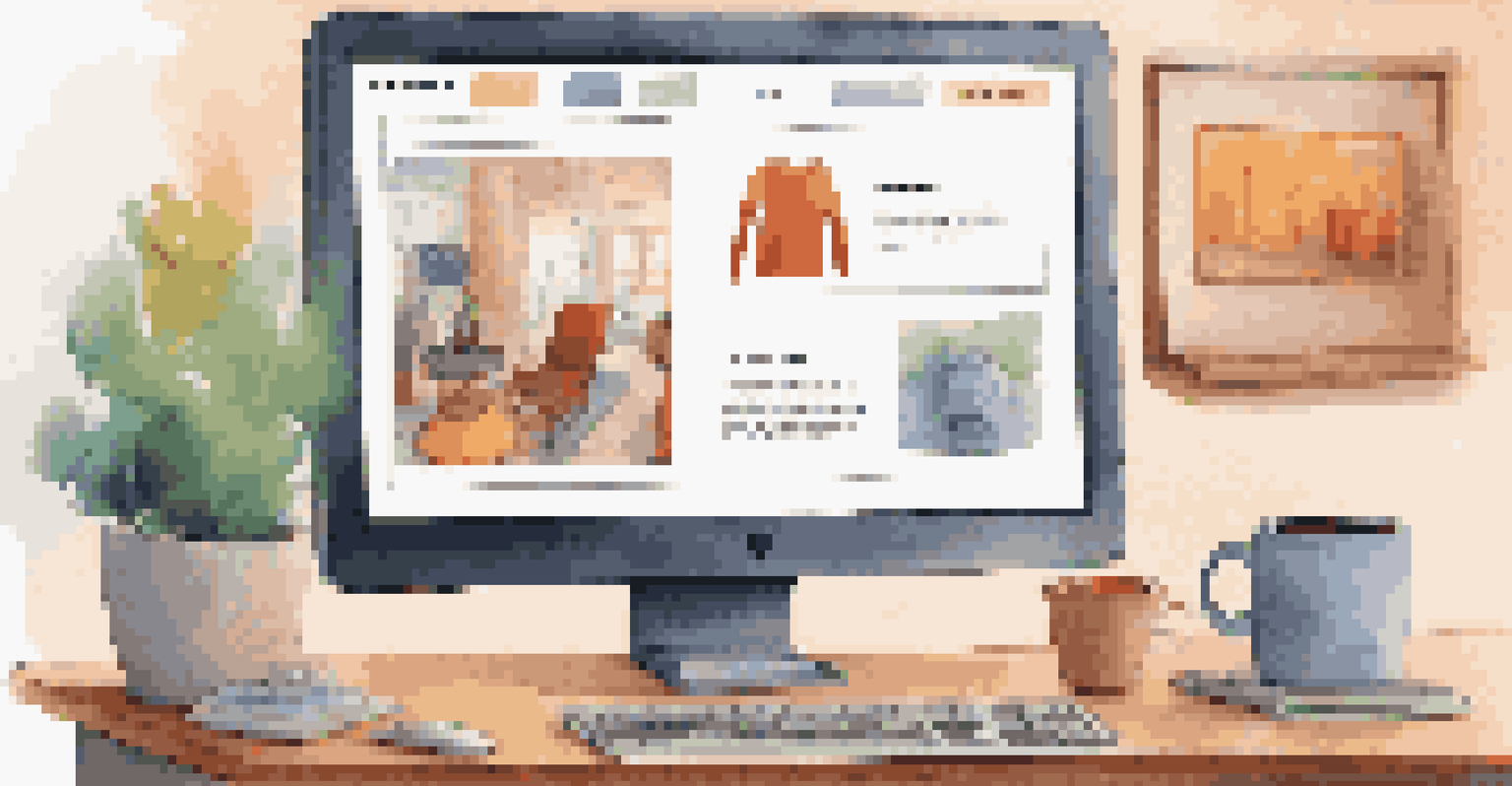 A close-up of a computer screen showing an interactive onboarding module with colorful graphics and a cozy workspace in the background.
