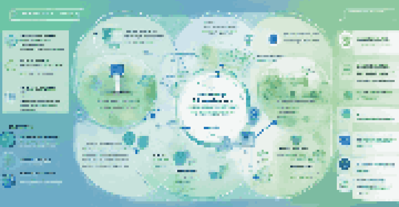 An infographic illustrating AI's role in customer journey mapping, featuring data analytics and flowcharts.