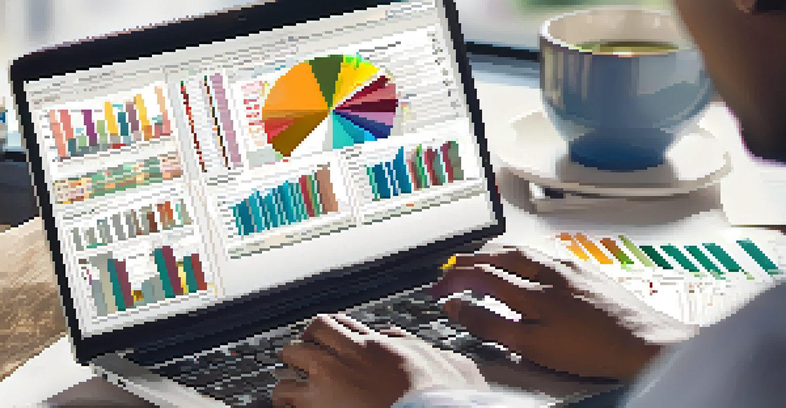 A person focused on a laptop displaying financial forecasting software, with graphs and data analysis visible.