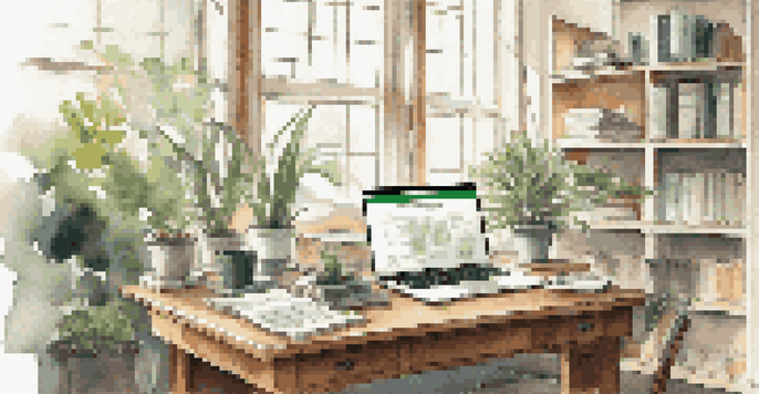 A modern office workspace with a laptop displaying legal documents, surrounded by books on eCommerce regulations. Natural light illuminates the room.