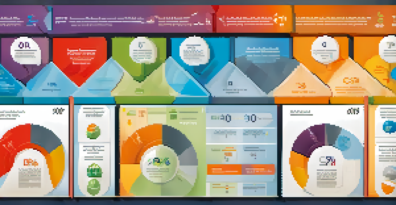 An infographic showcasing KPIs for business process optimization, featuring colorful graphs and metrics.