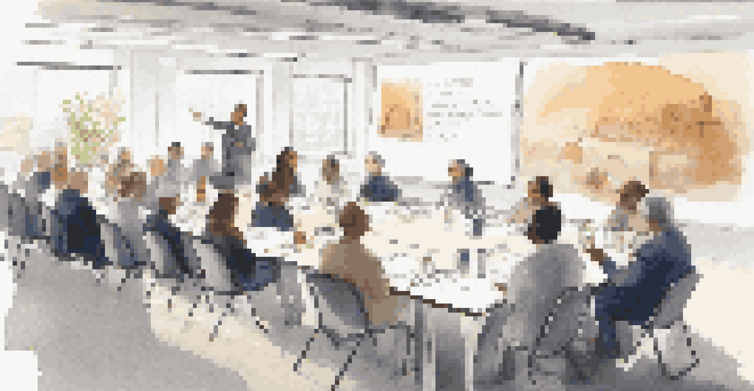 A close-up of a workshop on ethical practices with engaged attendees taking notes in a well-lit room.