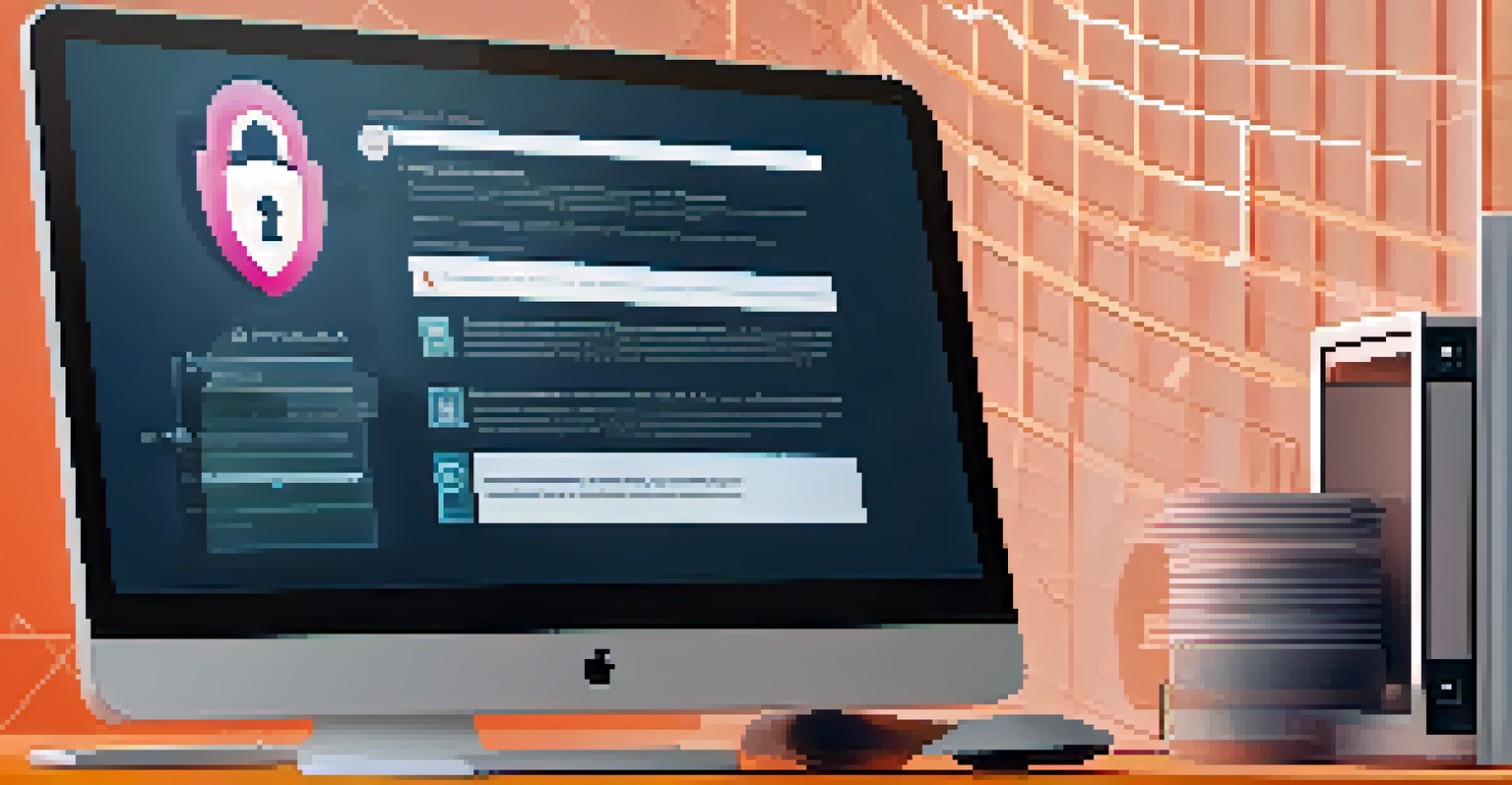 A close-up of a computer screen showing a website privacy policy with a lock symbol and checklist.