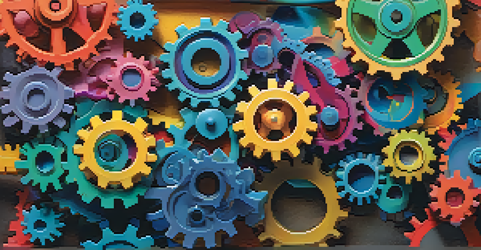 An abstract image of interlocking gears in vibrant colors, representing business resilience and innovation.
