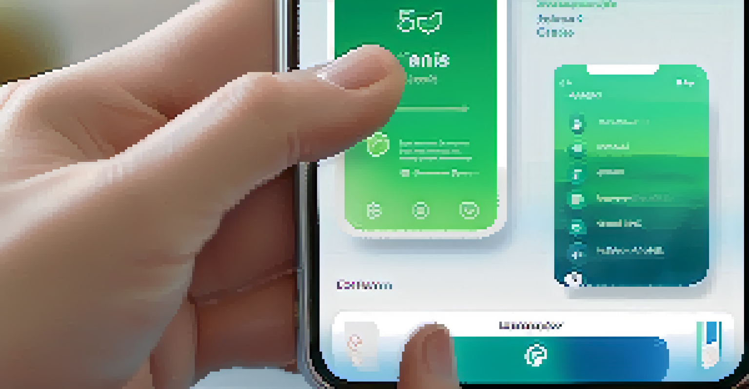 A close-up of a hand holding a smartphone with a user-friendly app interface displaying personalized product recommendations.