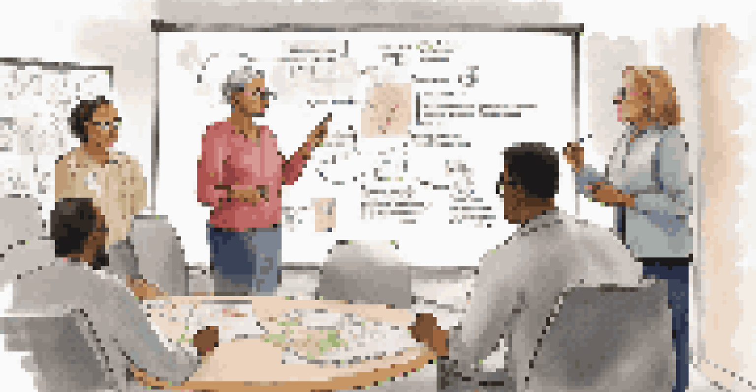 A leader presenting ideas to a diverse team in a motivating office environment.