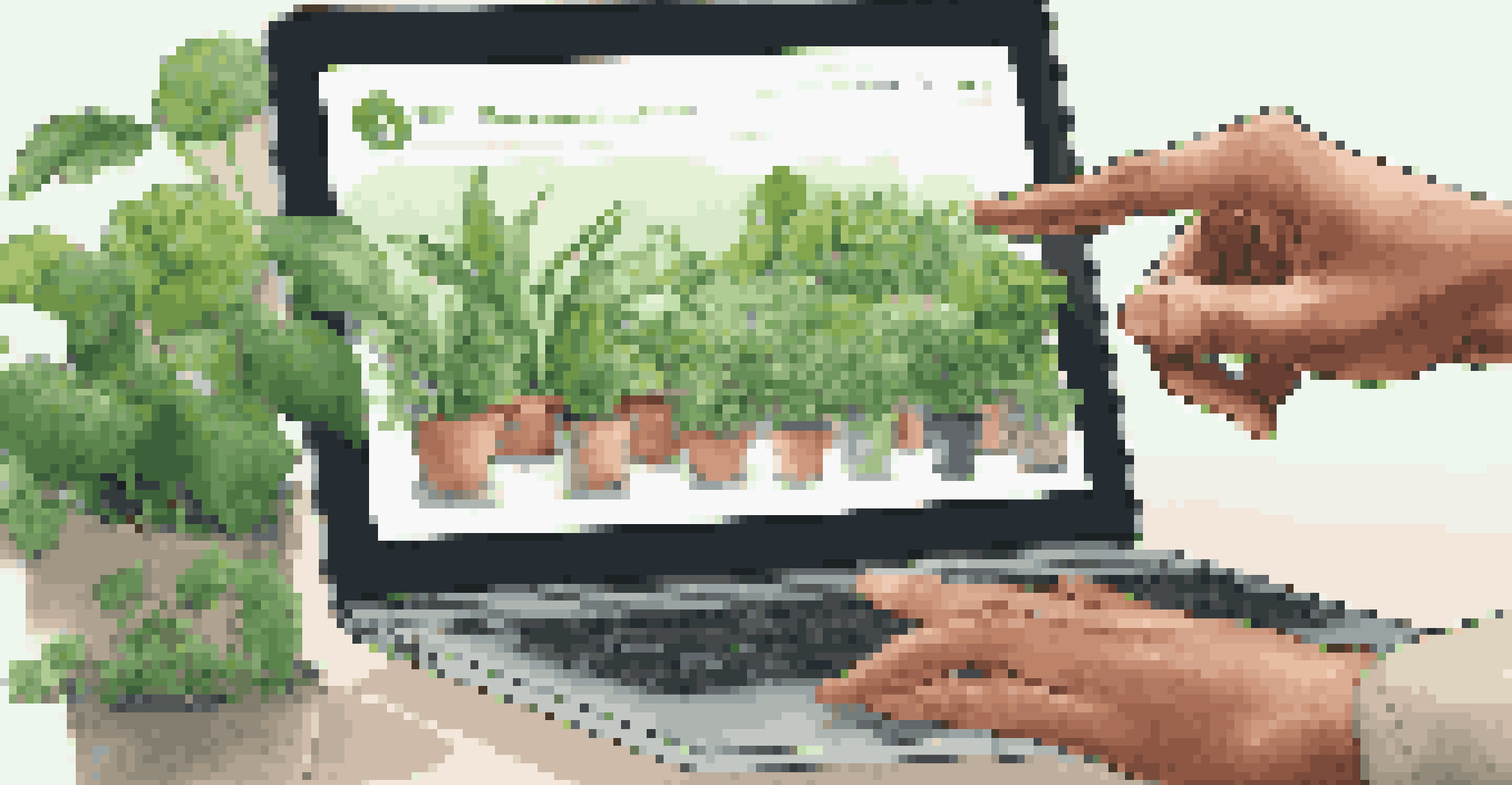 A close-up of a laptop displaying a crowdfunding campaign for eco-friendly products with a hand reaching towards the screen.