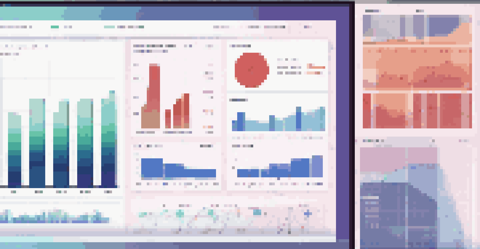A close-up of a computer screen with colorful data visualization graphs and charts.