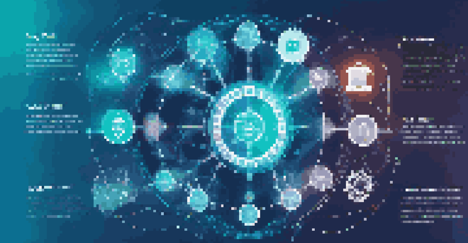 An abstract image showing interconnected gears and digital data streams representing supply chain risk assessment.
