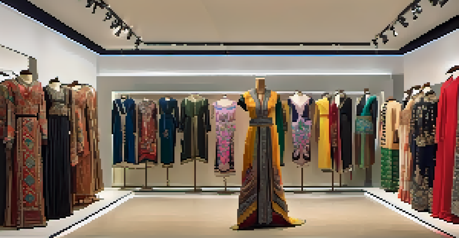 Models showcasing culturally respectful clothing in a stylish boutique setting.