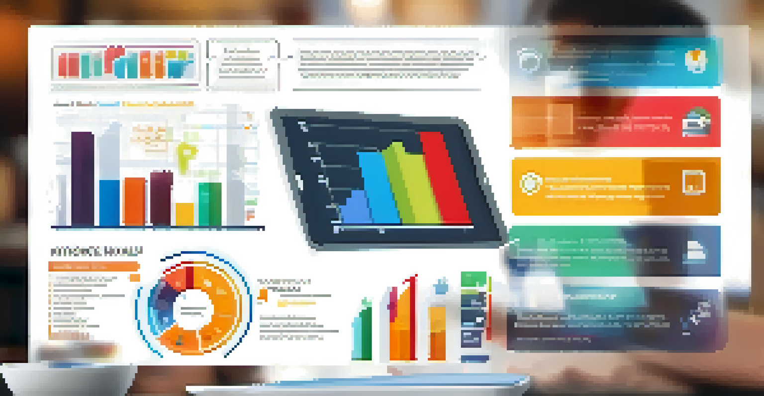 A person holding a digital tablet displaying an engaging infographic in a coffee shop setting.