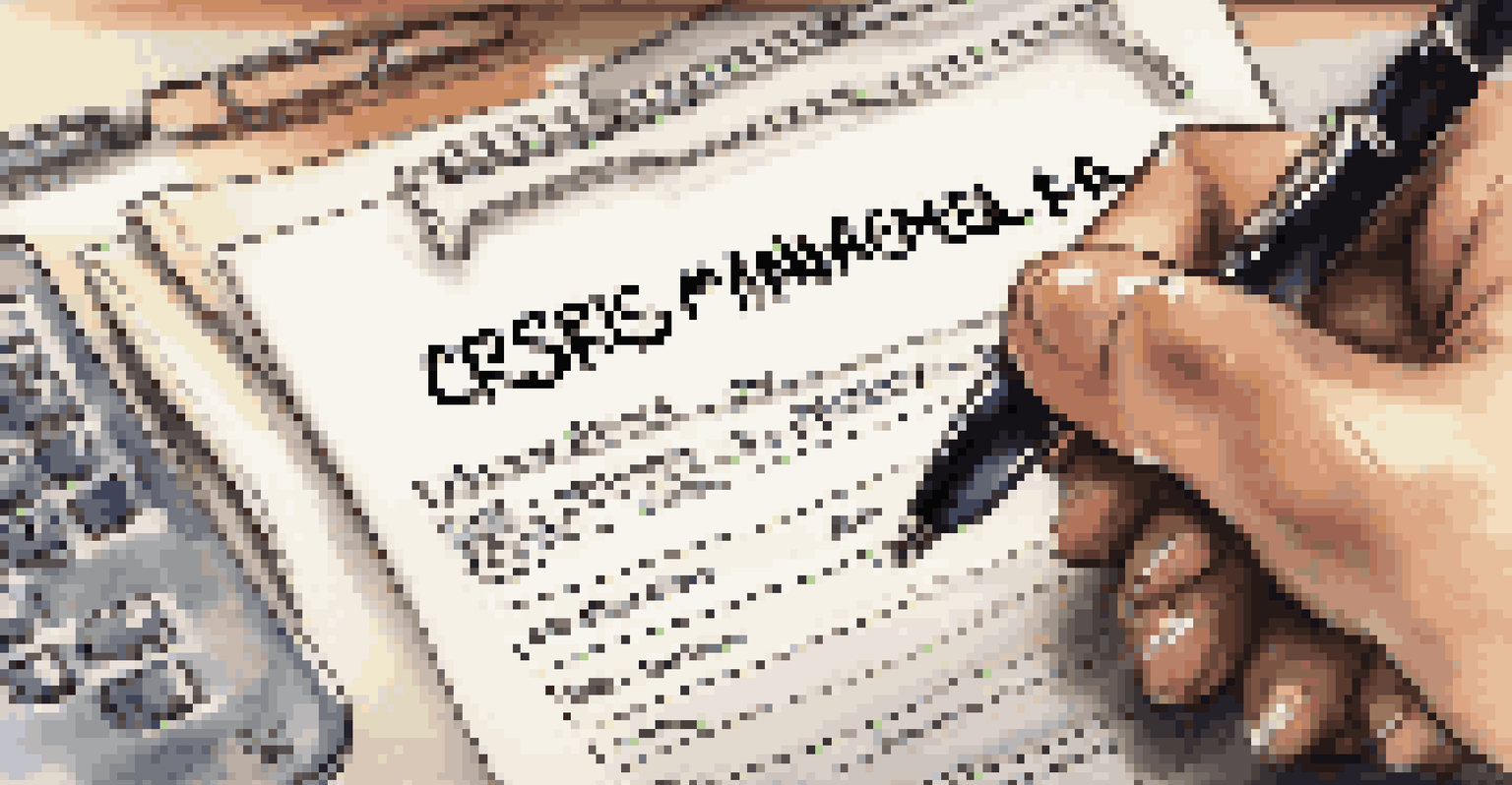 A close-up of a hand holding a pen over a document titled 'Crisis Management Plan', with a blurred office setting in the background.