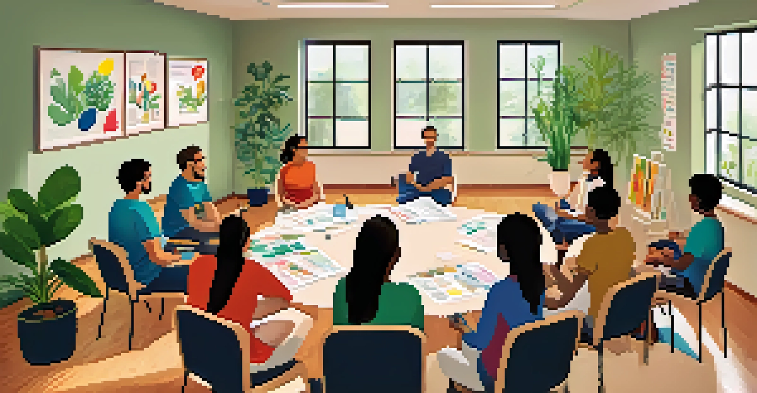 A team-building workshop with participants sitting in a circle, showing engagement and empathy.