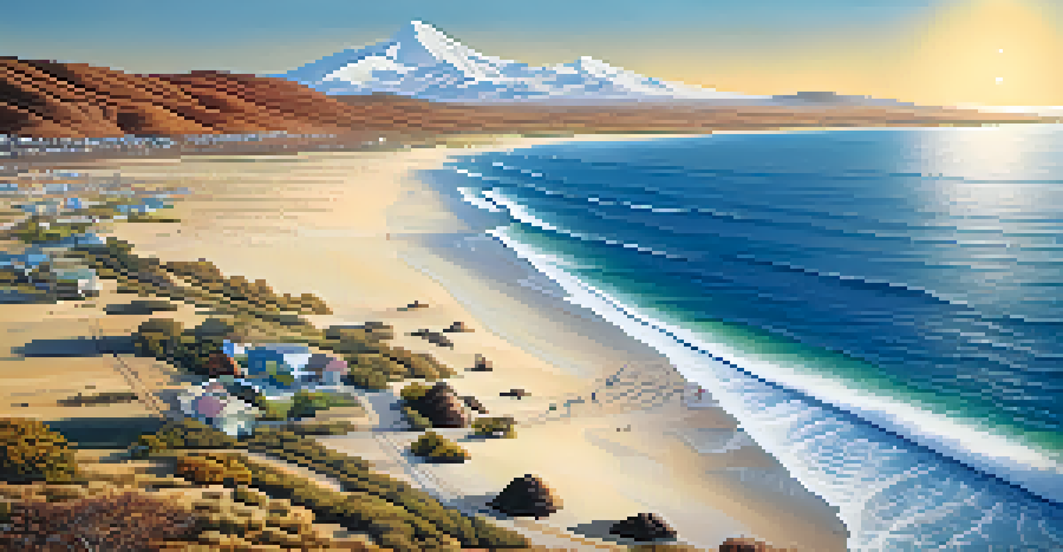 A landscape showing different climates and terrains, representing geographic segmentation with local products in each region.