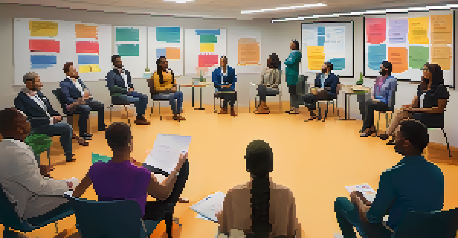 A training session on diversity and inclusion with a diverse group of employees attentively listening to a facilitator.