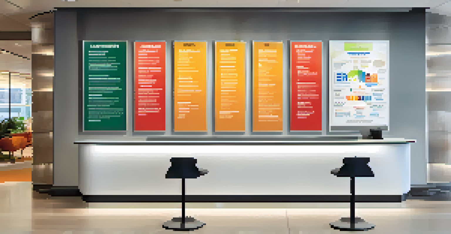 A company values board in a reception area with key values displayed prominently along with a welcoming seating area.