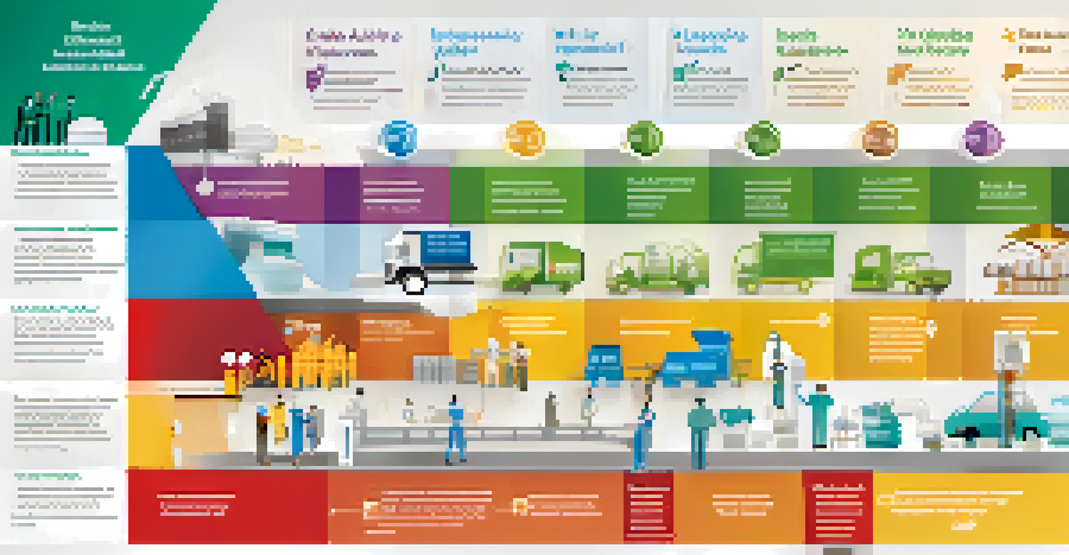 An infographic illustrating the steps of ethical supplier evaluation, featuring colorful icons representing various criteria.