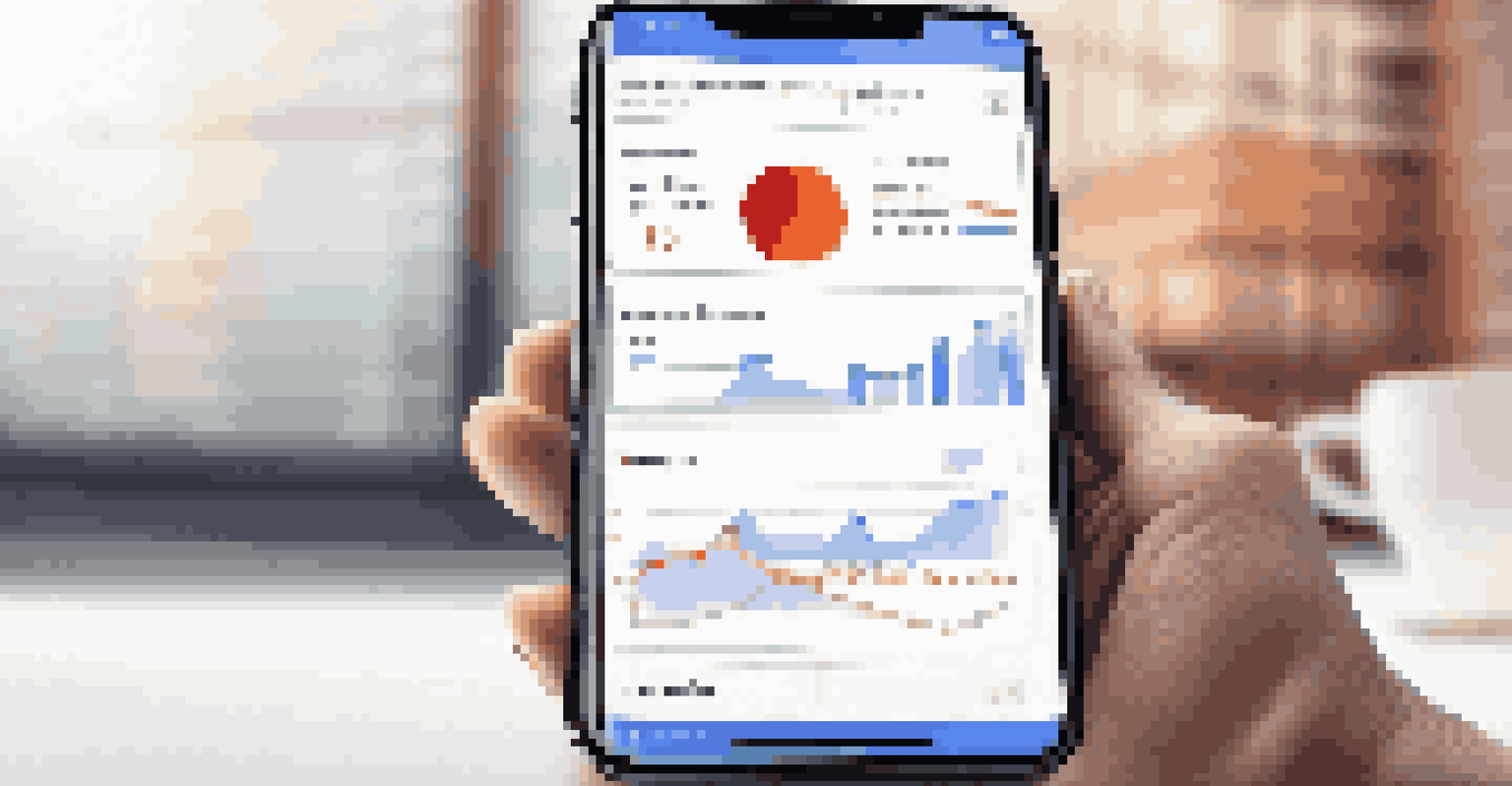 A smartphone showing a social media dashboard with real-time monitoring alerts.