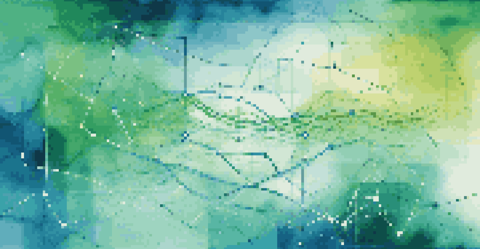 An abstract image representing data analytics with flowing lines, charts, and glowing data points on a gradient background.