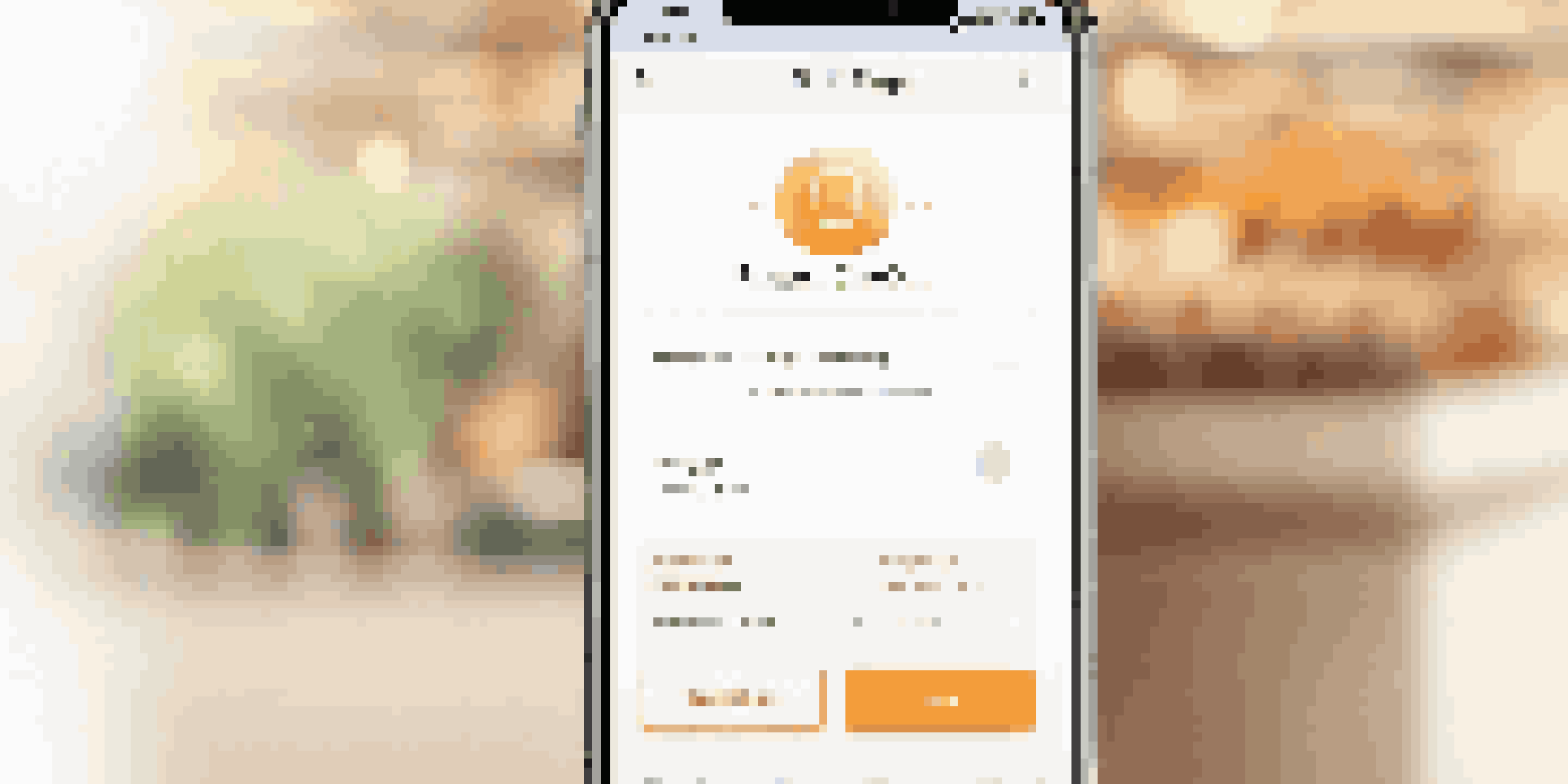 A mobile device displaying a user-friendly checkout page, showcasing large buttons and clear text in a warm atmosphere.