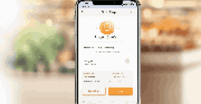 A mobile device displaying a user-friendly checkout page, showcasing large buttons and clear text in a warm atmosphere.