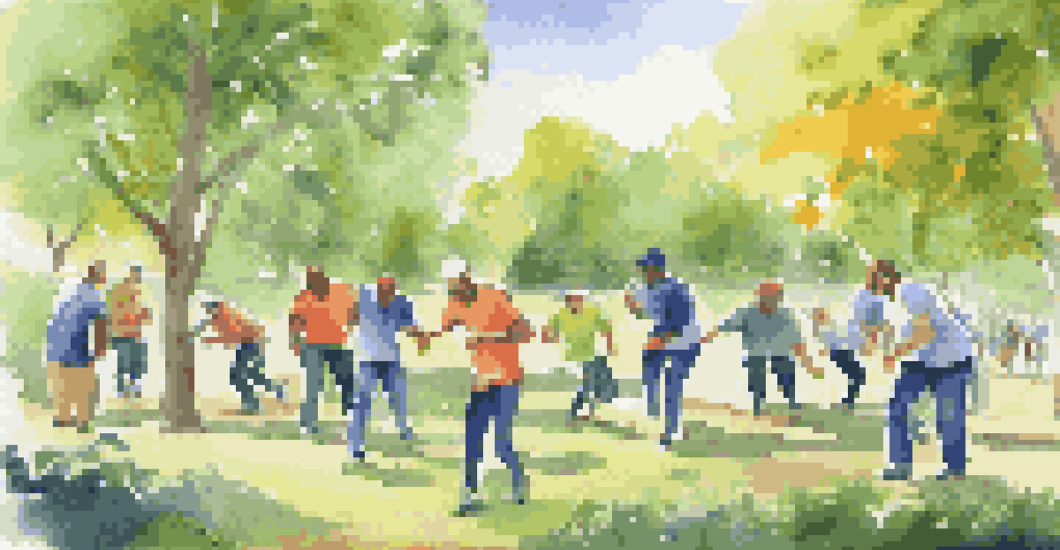 Employees participating in an outdoor team-building activity in a park, enjoying collaboration and nature.