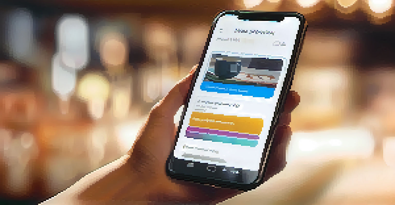 A close-up of a person's hand holding a smartphone showing an app interface that highlights a unique value proposition, with a softly blurred background.