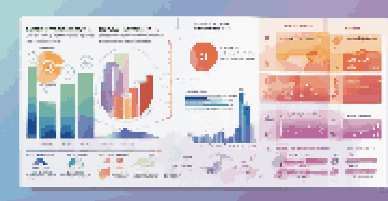 An infographic displaying key performance indicators for digital transformation success with colorful graphs and charts.