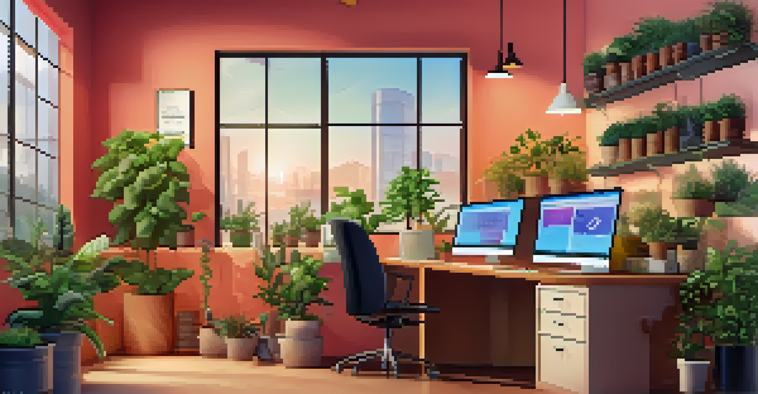 An office desk with a computer displaying real-time user activity on an e-commerce website.