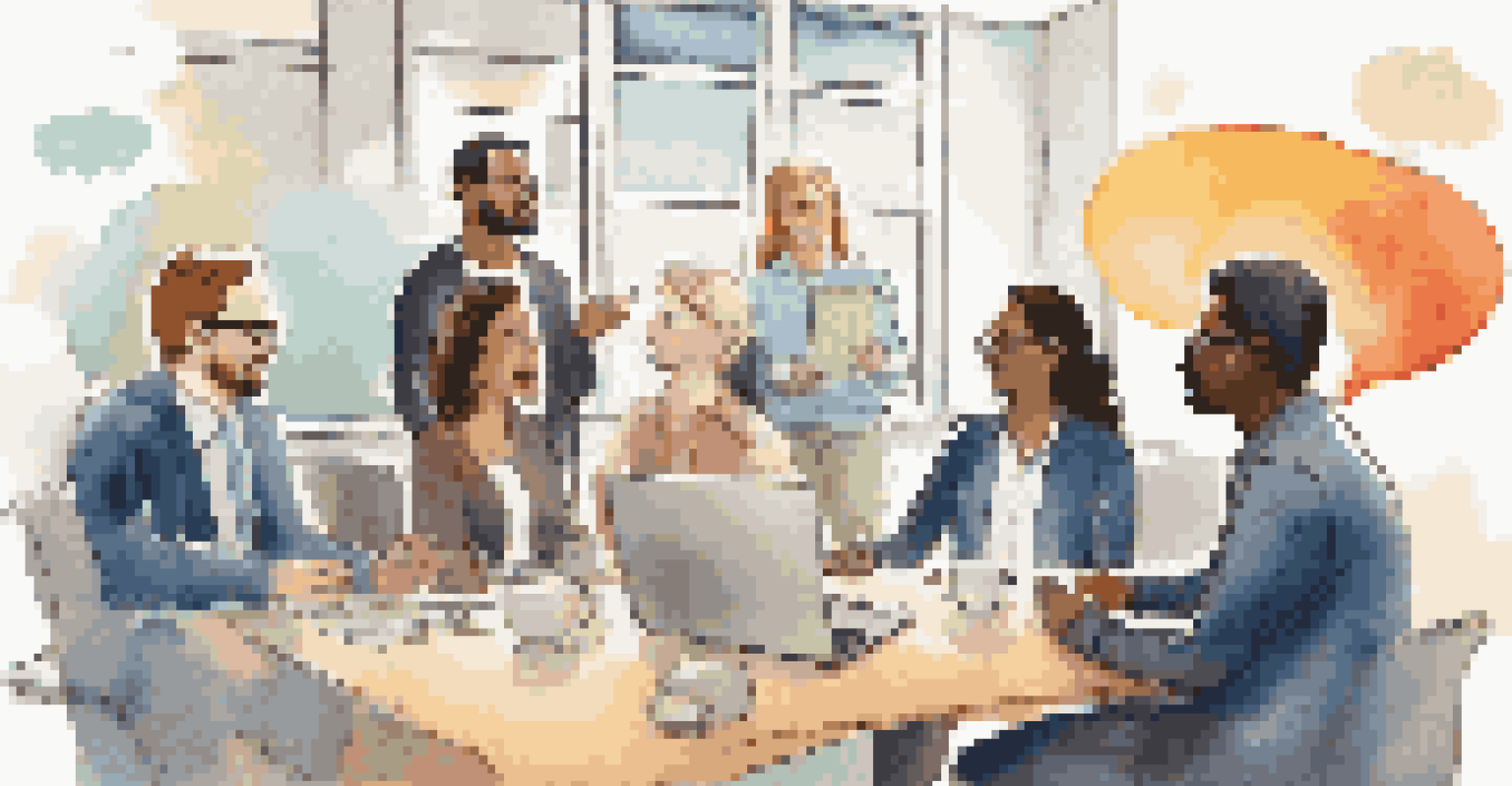 A diverse group of people illustrating different communication styles in various settings, including casual chats, video calls, and formal meetings, with colorful speech bubbles.