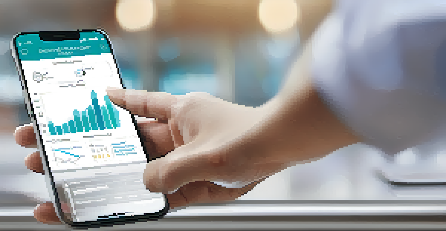 A close-up of a hand holding a smartphone with a corporate governance app on the screen.
