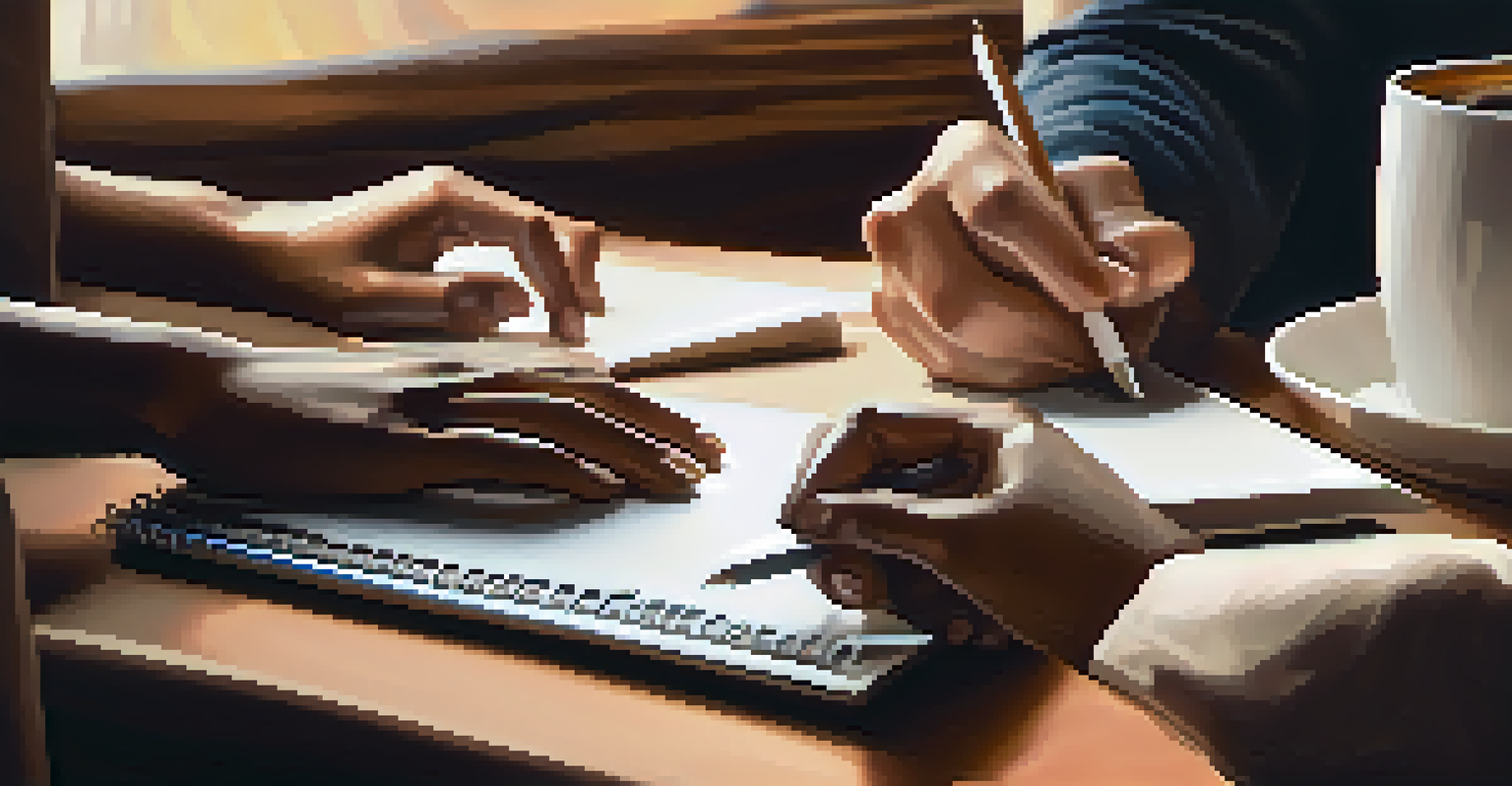 Close-up of diverse hands working on a laptop, symbolizing teamwork and collaboration.