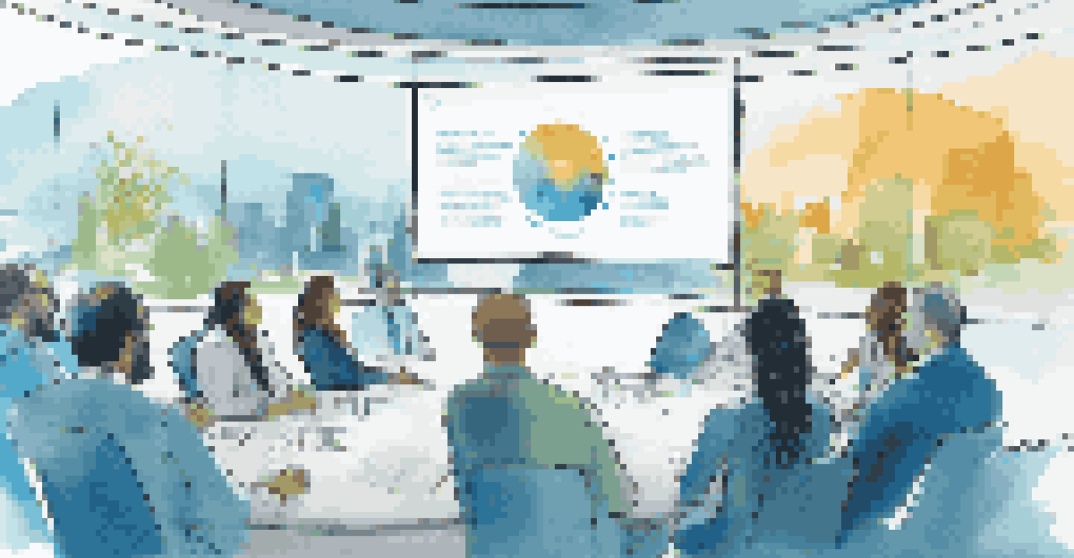 A leader presenting a future vision to an engaged team in a modern conference room.